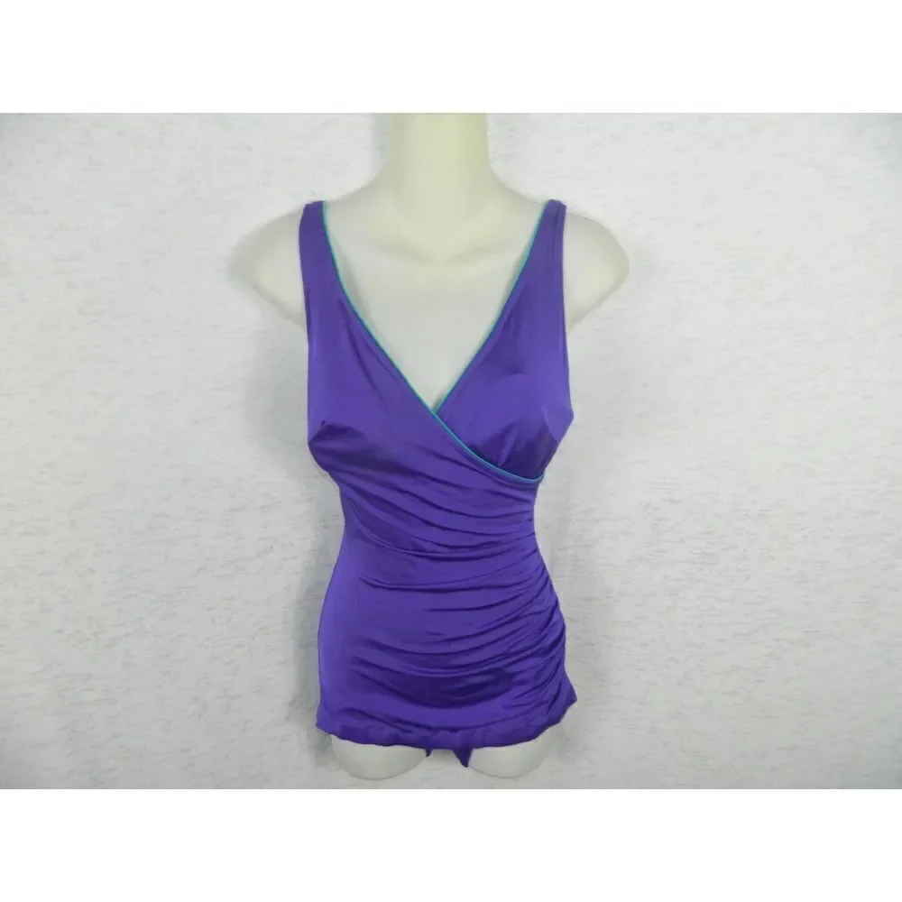 Cole of California Swimwear Purple Vintage One-Piece Pin-Up  1970's‎ Size 12